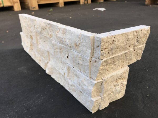 Ivory 6x18x6 Travertine Ledger Corner 1