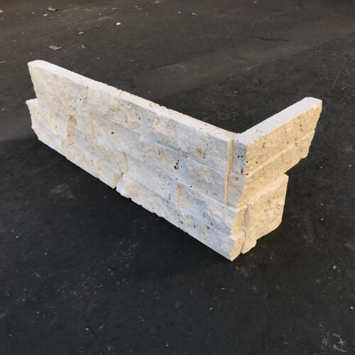 Ivory 6x18x6 Travertine Ledger Corner 0