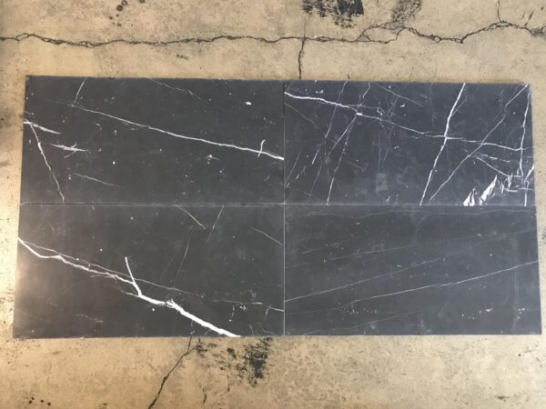 Nero Marquina 12x24 Black Honed Marble Tile 0