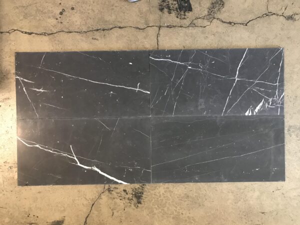 Nero Marquina 12x24 Black Honed Marble Tile 1