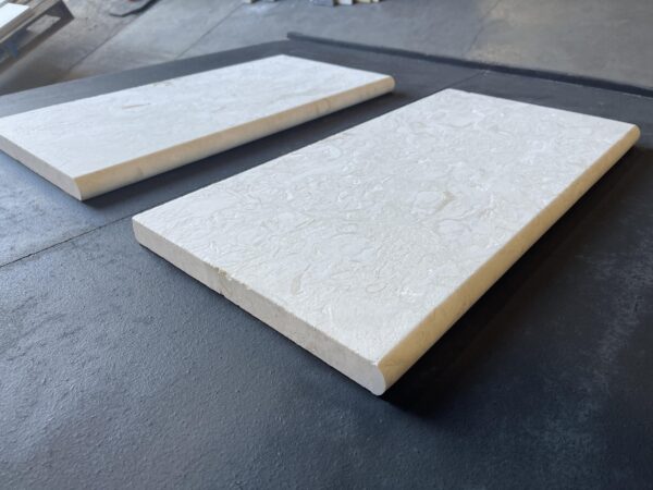 Cardinal Beige Pool Coping Bullnose Tumbled 12x24 Limestone 1