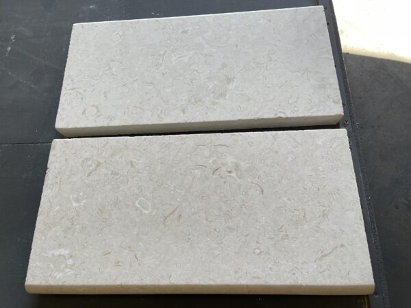 Cardinal Beige Pool Coping Bullnose Tumbled 12x24 Limestone 1