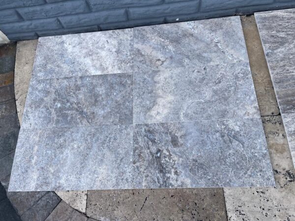 Silver Filled & Honed 12x24 Travertine Tile 2