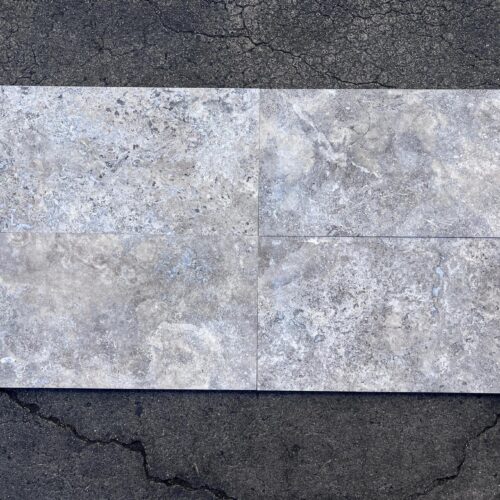 Silver Filled & Honed 12x24 Travertine Tile 0