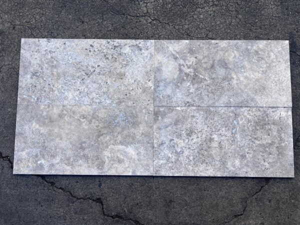 Silver Filled & Honed 12x24 Travertine Tile 0