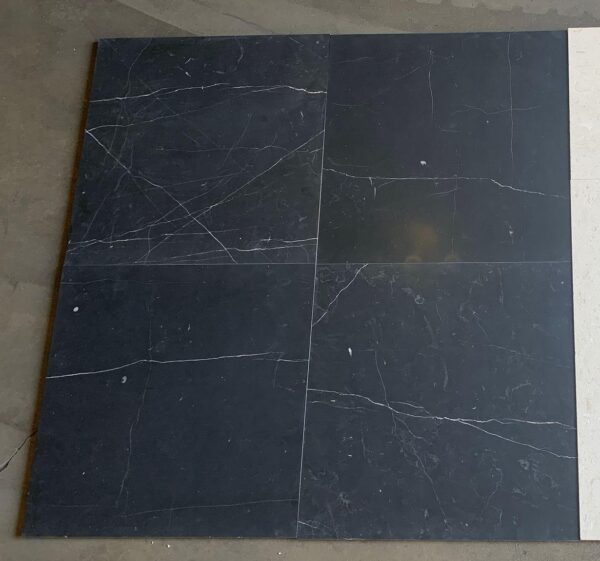 Nero Marquina 18x18 Black Honed Marble Tile 3