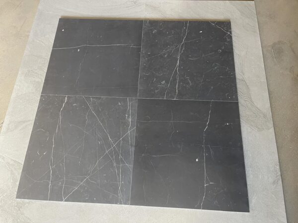 Nero Marquina 18x18 Black Honed Marble Tile 2