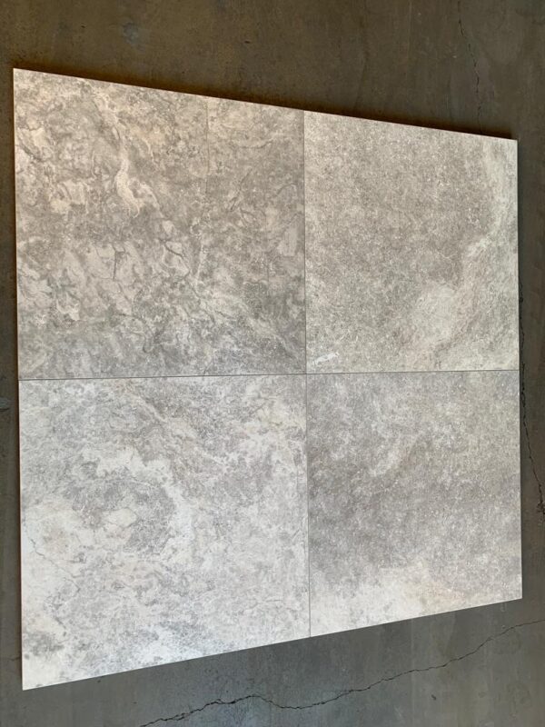 Silver 24x24 Gray Square Natural Porcelain Paver 1