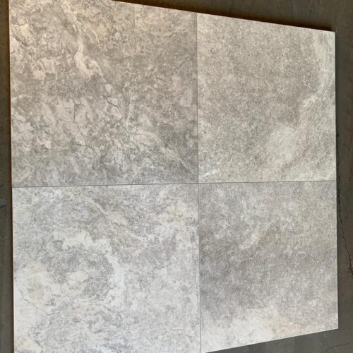 Silver 24x24 Gray Square Natural Porcelain Paver 0