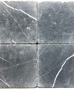 Nero Marquina 6x6 Black Tumbled Marble Tile 5