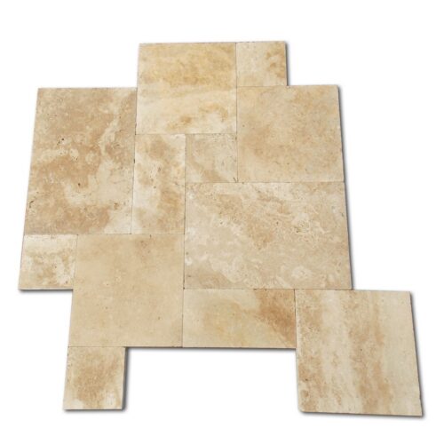 Walnut Pattern Tumbled Travertine Paver 0