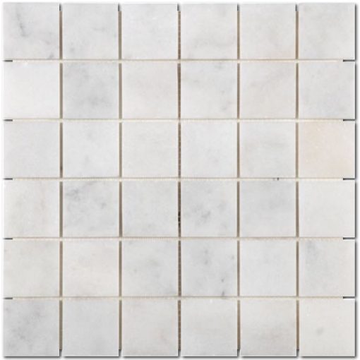 Carrara White Square Honed Marble Mosaic 1