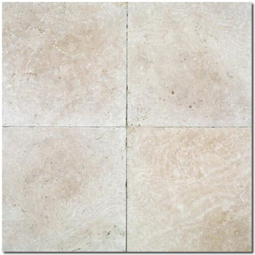 Ivory 24x24 Tumbled Travertine Tile 0