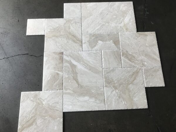 Breccia Bianco Versailles Brushed/Chiseled Pattern Marble Tile 2