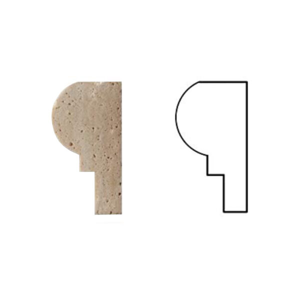 Ivory Chair Rail 1 Step 2x12 Travertine Trim 1