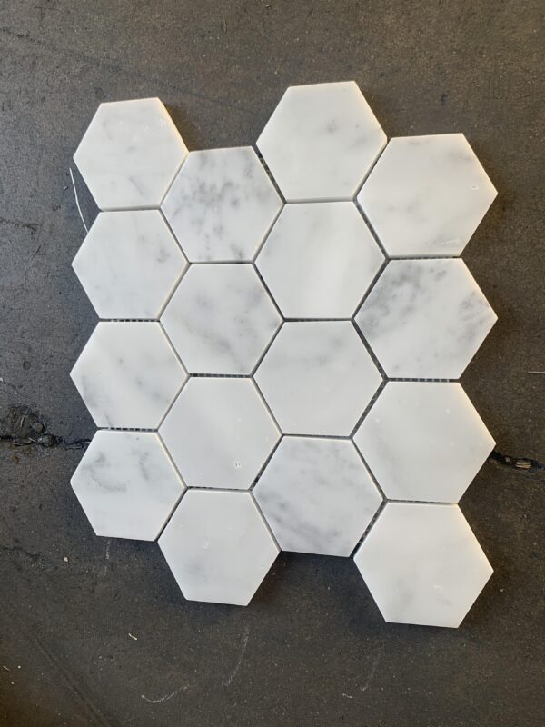 Calacatta Gold Hexagon Mosaic Polished Marble 2